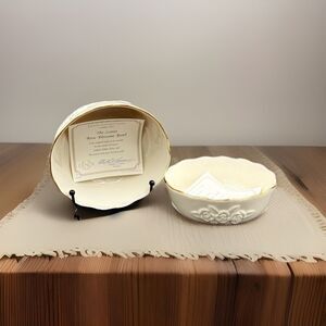 Vintage Lenox Rose Blossom Bowl Set W/ Certificate Of Authenticity 24K Embossed